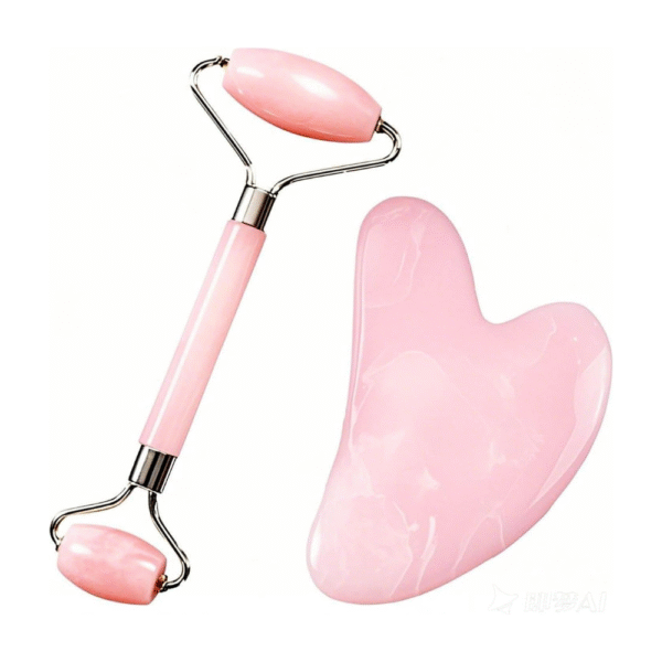 Rose Quartz Facial Roller & Gua Sha Set
