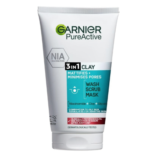 Pure Active 3in1 Clay Mask-Wash-Scrub 150ml